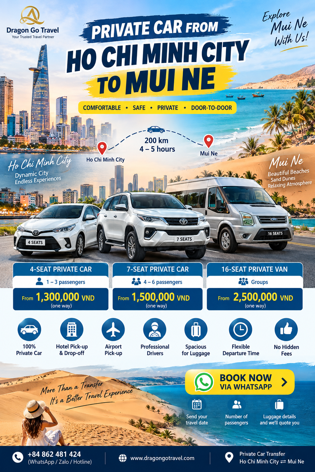 Private limousine transfer in Vietnam